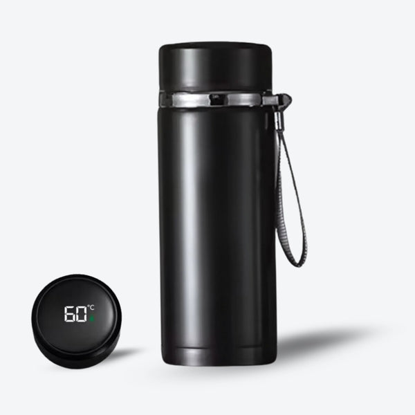 Botella de agua inteligente con aislamiento - Negra