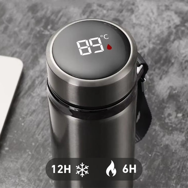 Botella de agua inteligente con aislamiento - Negra