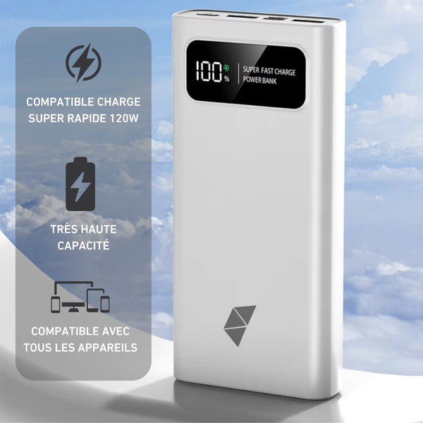 Banco de energía de 20.000 mAh y 120 W de carga rápida - Blanco