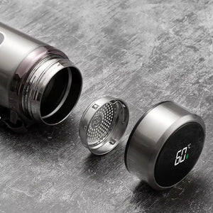 Botella de agua inteligente con aislamiento - Negra