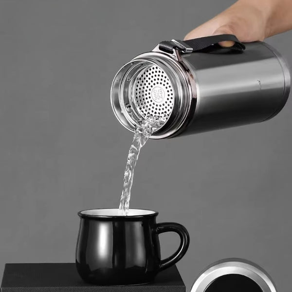 Botella de agua inteligente con aislamiento - Negra